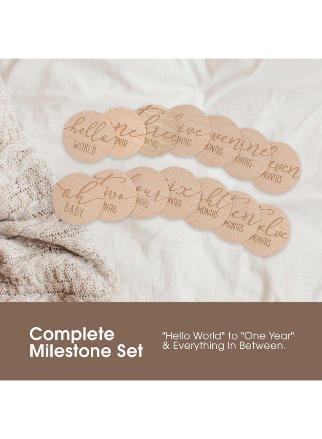 Pearhead Newborn Gift Set, Gender-Neutral Baby Gift Box, 7 Wooden Monthly Milestone Discs, White Babyprints Clay Kit for Handprint or Footprint, Unisex, Boy or Girl - Image 4