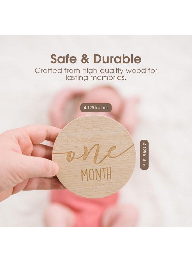 Pearhead Newborn Gift Set, Gender-Neutral Baby Gift Box, 7 Wooden Monthly Milestone Discs, White Babyprints Clay Kit for Handprint or Footprint, Unisex, Boy or Girl - Image 5