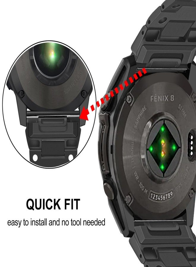 TRUMiRR Band for Fenix 8 51mm / 7X / 6X Pro / 5X Plus, 26mm Titanium Metal Watch Band Quick Fit Strap for Garmin Tactix 8 51mm / Instinct 3 Solar 50mm / Enduro 3 - Image 3