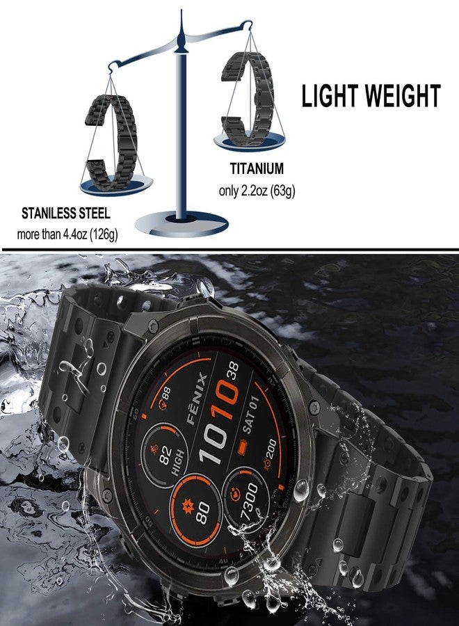 TRUMiRR Band for Fenix 8 51mm / 7X / 6X Pro / 5X Plus, 26mm Titanium Metal Watch Band Quick Fit Strap for Garmin Tactix 8 51mm / Instinct 3 Solar 50mm / Enduro 3 - Image 2