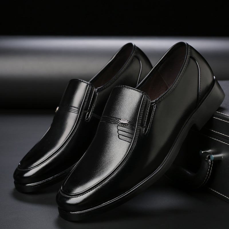 Mens Classic Black Business Dress Shoes Large Size Black 