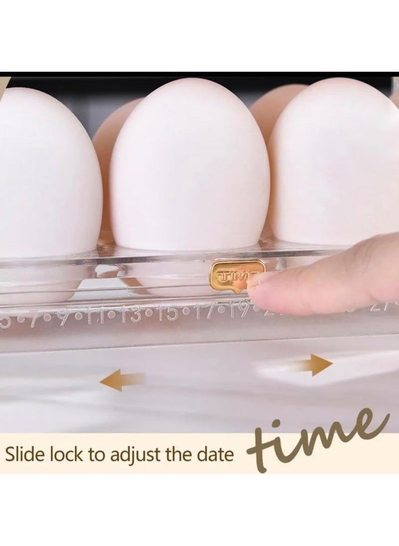 BLUE CORAL - Egg Storage Organizer Anti-Slipping Household Egg Containers Boxes Special-purpose Kitchen Gadgets for Refrigerator Side Door, Transparent - Image 1