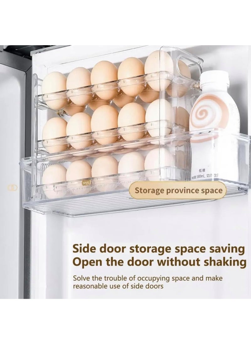 BLUE CORAL - Egg Storage Organizer Anti-Slipping Household Egg Containers Boxes Special-purpose Kitchen Gadgets for Refrigerator Side Door, Transparent - Image 1
