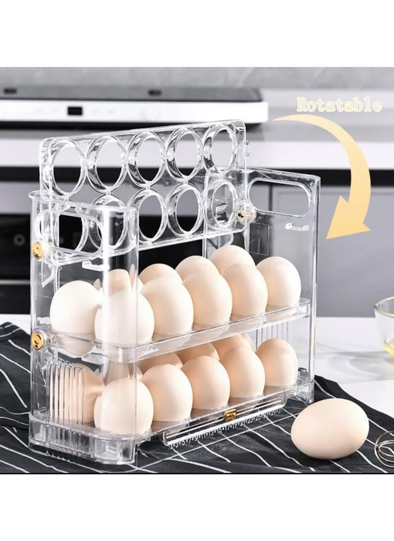 BLUE CORAL - Egg Storage Organizer Anti-Slipping Household Egg Containers Boxes Special-purpose Kitchen Gadgets for Refrigerator Side Door, Transparent - Image 1