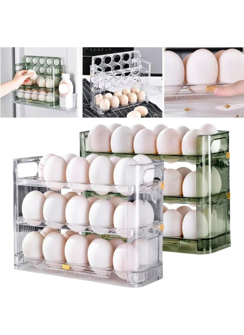 BLUE CORAL - Egg Storage Organizer Anti-Slipping Household Egg Containers Boxes Special-purpose Kitchen Gadgets for Refrigerator Side Door, Transparent - Image 1