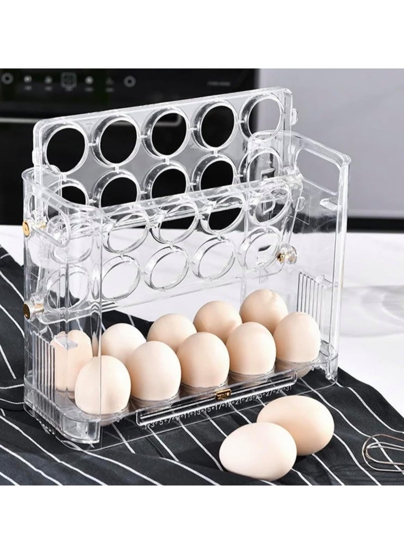 BLUE CORAL - Egg Storage Organizer Anti-Slipping Household Egg Containers Boxes Special-purpose Kitchen Gadgets for Refrigerator Side Door, Transparent - Image 1