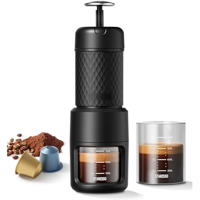 STARESSO Classic Portable Espresso Maker 2 In1 Travel Coffee MakerCompatible Capsules And Ground CoffeeManual Espresso MachineHand Press Coffee Maker For Kitchen TravelCampingHiking - Image 2