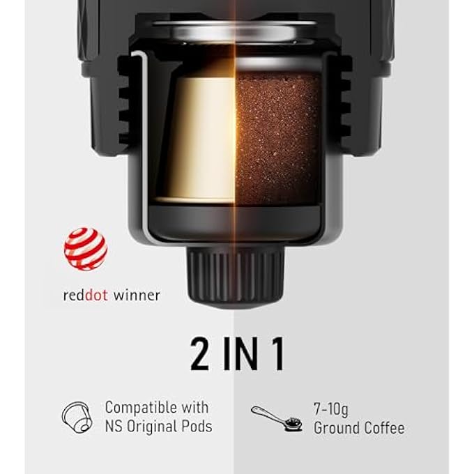 STARESSO Classic Portable Espresso Maker 2 In1 Travel Coffee MakerCompatible Capsules And Ground CoffeeManual Espresso MachineHand Press Coffee Maker For Kitchen TravelCampingHiking - Image 3