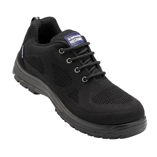 NEOSAFE Falcore A2016 Sports Line Safety Shoes, Lightweight with Steel Toe, (Black, ISI Marked) (Black, 10) - Image 1