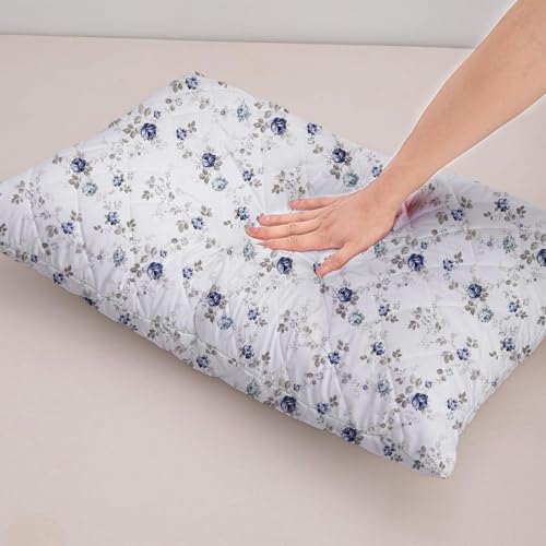 LINENWALAS Printed Cotton Quilted Pillow Cover - Set of 4 | Ultra-Soft, Cooling & Breathable | Skin & Hair Friendly |Zipper Closure | Sweat-Absorbent & Hypoallergenic (20x30 Inches, Blue Sapphire) - Image 4