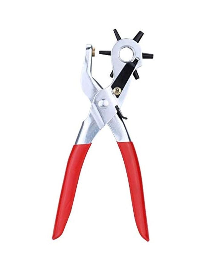 NIBEMINENT Leather Hole Punch Tool Red/Black/Silver 9inch - Image 1