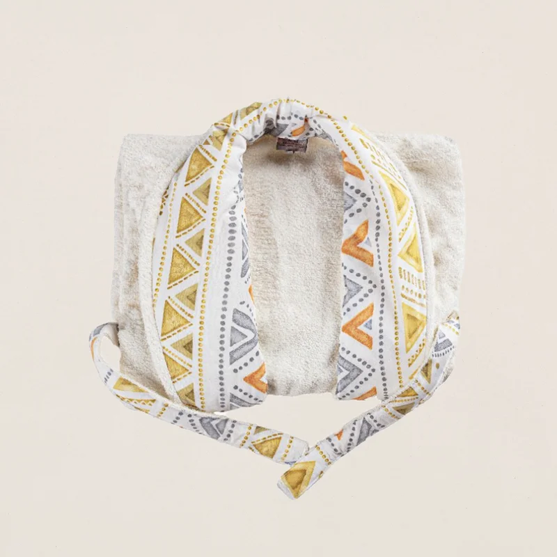 مين كولكشن Gift with Fabric Embroidered Collar, Dowry Women's Bathrobe, Dressing Gown/Colorful Printed Fabric Collar