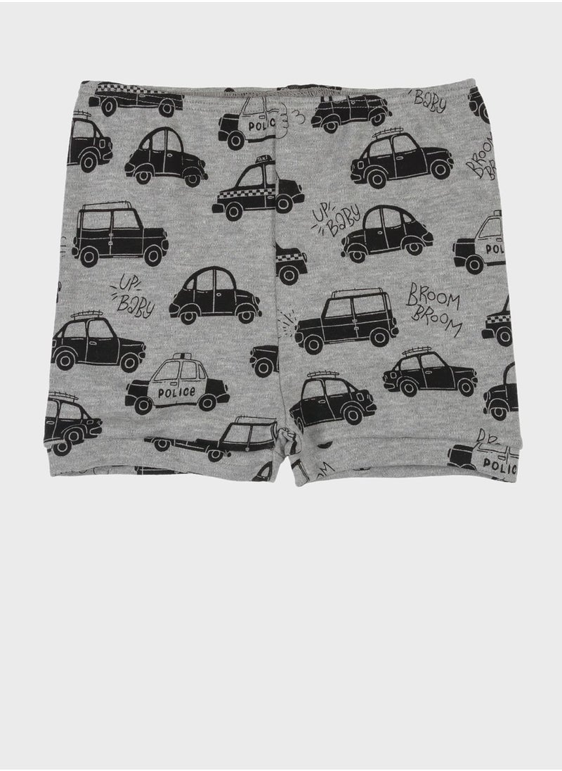 Up Baby - Infant Cars Print Shorts - Image 1