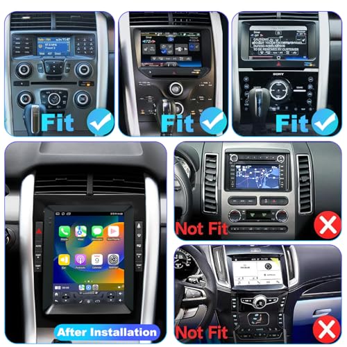 iCarSEPTON 4G+64G Car stereo For Ford Edge Radio Upgrade 2011 2012 2013 2014, 9.7 Inch Tesla Style Touch Screen radio Replacement, Built-In Wireless Carplay Android Auto, Back Up Camera GPS Bluetooth SWC FM WIFI - Image 2