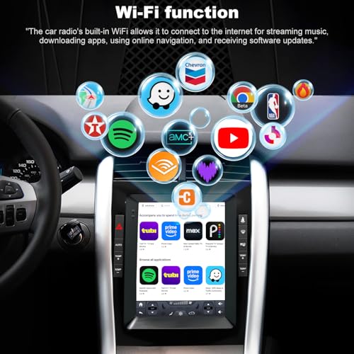 iCarSEPTON 4G+64G Car stereo For Ford Edge Radio Upgrade 2011 2012 2013 2014, 9.7 Inch Tesla Style Touch Screen radio Replacement, Built-In Wireless Carplay Android Auto, Back Up Camera GPS Bluetooth SWC FM WIFI - Image 5