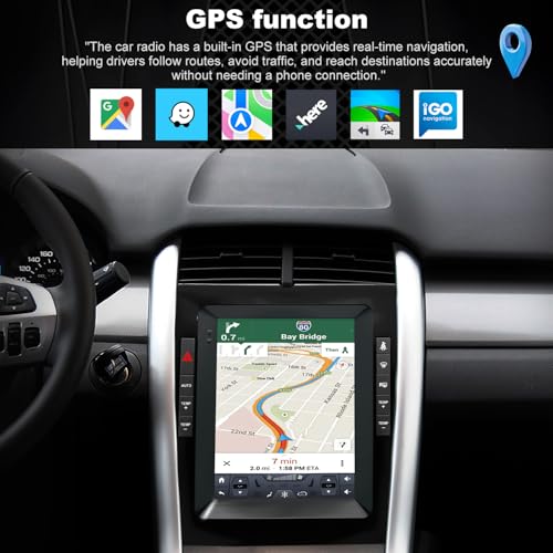 iCarSEPTON 4G+64G Car stereo For Ford Edge Radio Upgrade 2011 2012 2013 2014, 9.7 Inch Tesla Style Touch Screen radio Replacement, Built-In Wireless Carplay Android Auto, Back Up Camera GPS Bluetooth SWC FM WIFI - Image 4
