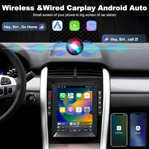 iCarSEPTON 4G+64G Car stereo For Ford Edge Radio Upgrade 2011 2012 2013 2014, 9.7 Inch Tesla Style Touch Screen radio Replacement, Built-In Wireless Carplay Android Auto, Back Up Camera GPS Bluetooth SWC FM WIFI - Image 3