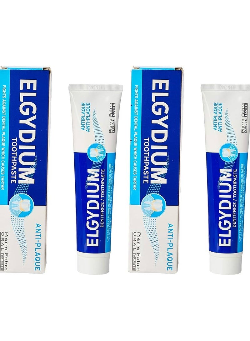 إلجيديوم معجون أسنان إلجيديوم المضاد للبلاك 75 مل عبوة من قطعتين - Image 1