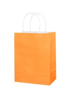 ECVV ECVV Gift Bags 48 Pieces Set Eco-Friendly Paper Bags With Handles Bulk Paper Bags Shopping Bags Kraft Bags Retail Bags Party Bags (ORANGE, 21 * 15 * 8 Cm)  - Image 2