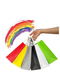 ECVV ECVV Gift Bags 48 Pieces Set Eco-Friendly Paper Bags With Handles Bulk Paper Bags Shopping Bags Kraft Bags Retail Bags Party Bags (ORANGE, 21 * 15 * 8 Cm)  - Image 5