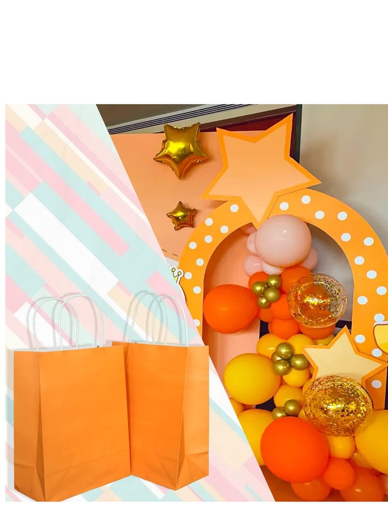 ECVV أكياس هدايا ECVV مجموعة 48 قطعة أكياس ورقية صديقة للبيئة مع مقابض أكياس ورقية بالجملة أكياس تسوق أكياس كرافت أكياس بيع أكياس حفلات (برتقالي، 21 * 15 * 8 سم) - Image 4