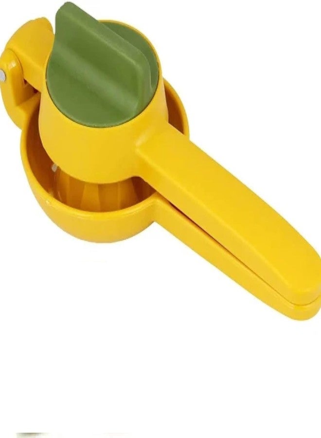KINJORU Manual Lemon Lime Squeezer and Juicer Yellow Plastic Hand Twist Citrus Juicer for Fruit Lemon Lime Orange Juice Extraction Compact Design for Kitchen Travel or Camping - Image 1
