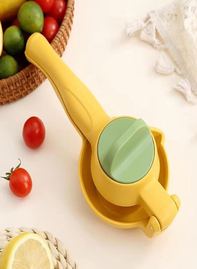 KINJORU Manual Lemon Lime Squeezer and Juicer Yellow Plastic Hand Twist Citrus Juicer for Fruit Lemon Lime Orange Juice Extraction Compact Design for Kitchen Travel or Camping - Image 2