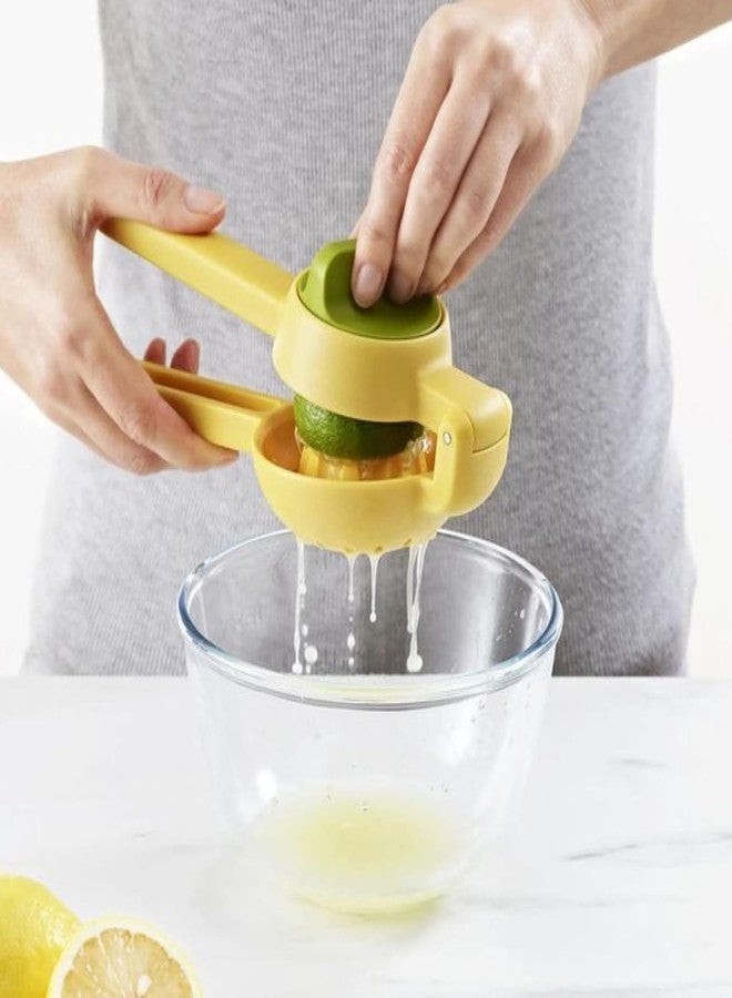 KINJORU Manual Lemon Lime Squeezer and Juicer Yellow Plastic Hand Twist Citrus Juicer for Fruit Lemon Lime Orange Juice Extraction Compact Design for Kitchen Travel or Camping - Image 3