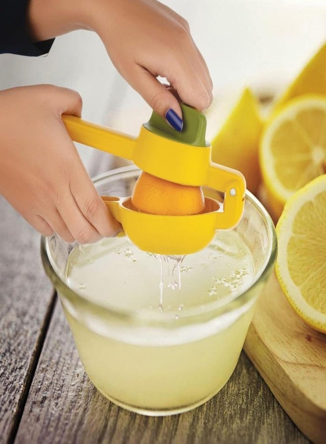 KINJORU Manual Lemon Lime Squeezer and Juicer Yellow Plastic Hand Twist Citrus Juicer for Fruit Lemon Lime Orange Juice Extraction Compact Design for Kitchen Travel or Camping - Image 5