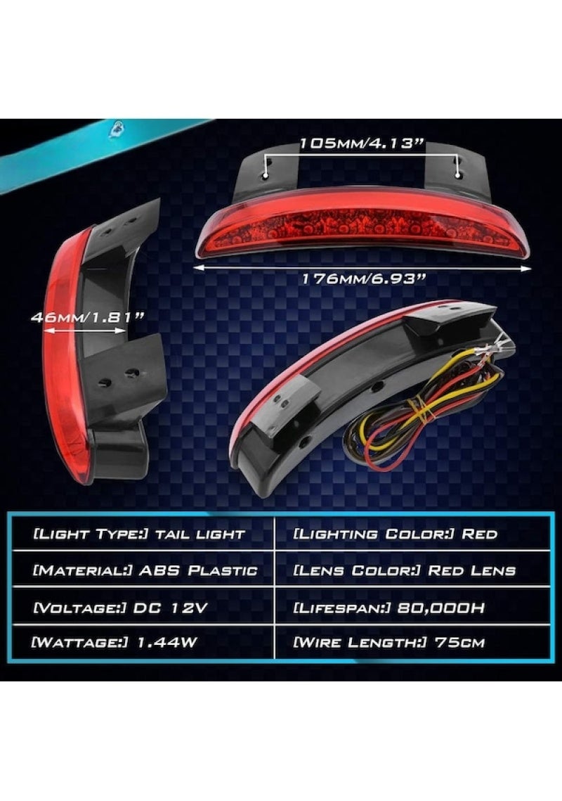 Red LED stop running brake taillights Harley Sportster Xl 1200n 883n Xl1200v Xl1200x red lens - Image 2
