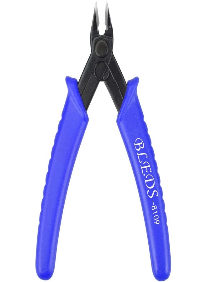 BLEDS Flush Cutter Pliers, BS-8109 Wire Cutter, Flush Cutters, Nippers, Diagonal Cutter, Wire Cutters Side Cutter, Micro Shear Cutter Precision Electronics Siding Cutting Pliers 5 inch, Blue - Image 1