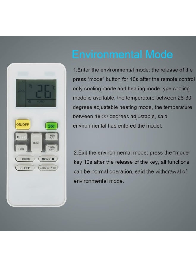 Huayu Universal Air Conditioner Remote for Midea Remote Control A/C Air Conditioning for All Model R06/BGCE R06/BGE R51/E R51/CE R51M/CE R51D/E R51M/BGE RG52B/BGE RG52B/BGCE R11CG/E R11HG-E R11HG/E R09C/BG - Image 4
