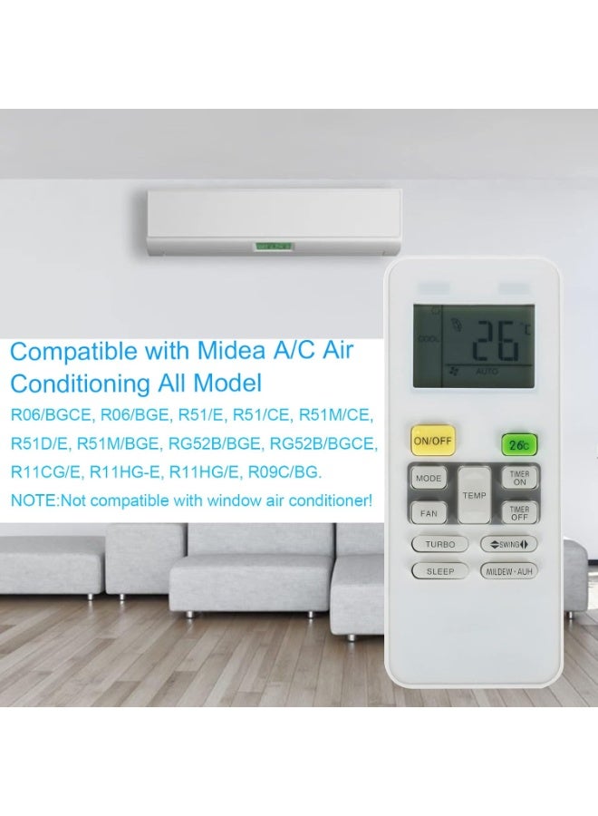 Huayu Universal Air Conditioner Remote for Midea Remote Control A/C Air Conditioning for All Model R06/BGCE R06/BGE R51/E R51/CE R51M/CE R51D/E R51M/BGE RG52B/BGE RG52B/BGCE R11CG/E R11HG-E R11HG/E R09C/BG - Image 5