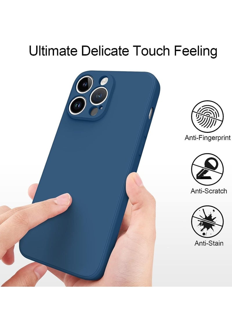 إلترازون 2 PCS of Silicone Protective Case, Compatible With iPhone 14 Pro Max 6.7 “, Full Body Protection, Shock -proof Soft Liquid Silicone Protective Case (Black/Navy Blue) - Image 4