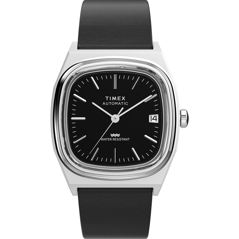 TIMEX ساعة Timex Men's E Line 34mm بحزام أسود وقرص أسود وإطار من الفولاذ المقاوم للصدأ - Image 2
