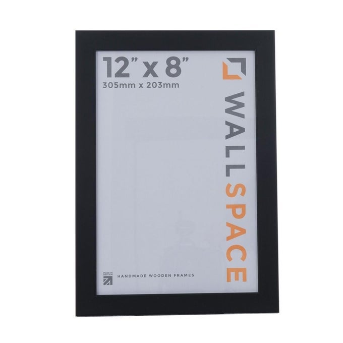 12X8 BLACK PHOTO FRAME FOR WALL MOUNT 12 X 8 INCH PICTURE FRAME FOR PRINTS PHOTO IMAGE 8X12 POSTER FRAME MADE OF NATURAL SOLID WOOD REAL GLASS HANDMADE IN THE UK 305 X 203MM