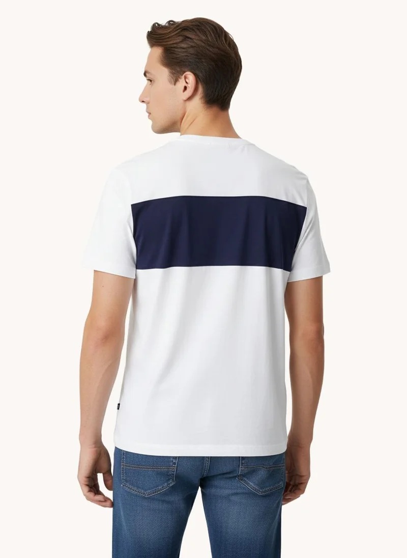 نوتيكا تيشيرت رجالي بأكمام قصيرة وطبعة