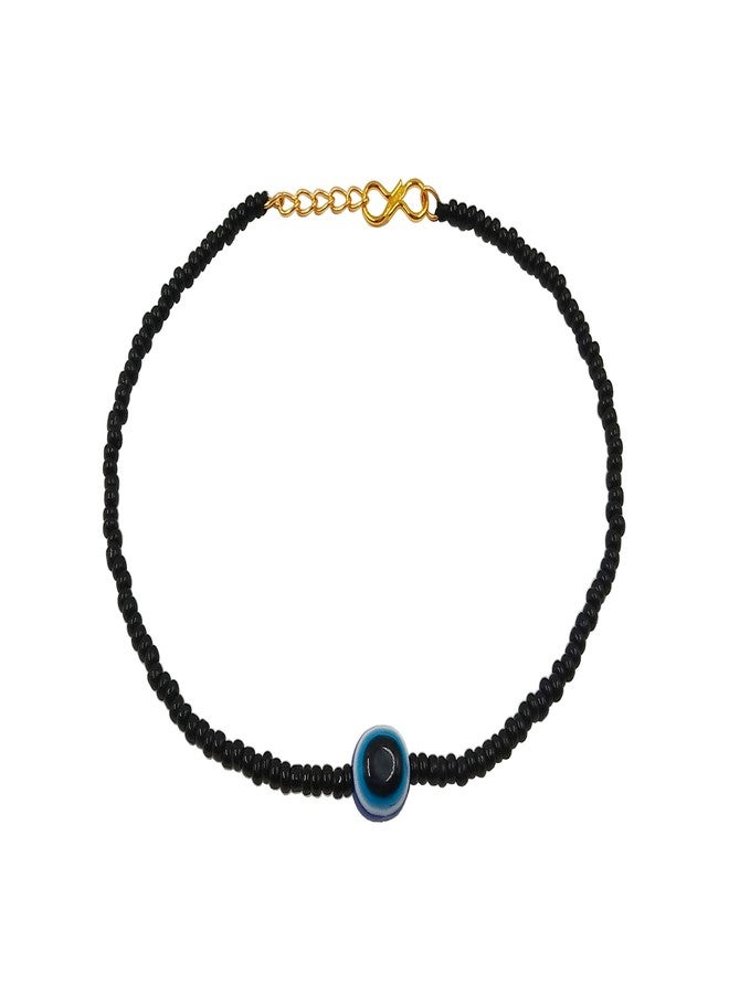 JHB Black Beads With Evil Eye Nazariya Payal Anklet for Women and Girls - Image 2