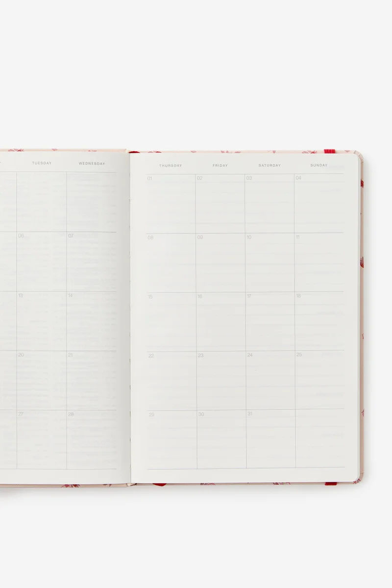 تايبو دفتر يوميات أسبوعي  بغلاف مقوى بتصميم مترو لعام