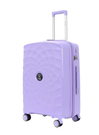 Reflection Paris 24 Inch Lilac Suitcase Luggage Trolley Bag  with Durable and Lightweight PP Hardshell 3 Level Telescopic Handle 4 Quiet 360° Wheels and TSA Lock