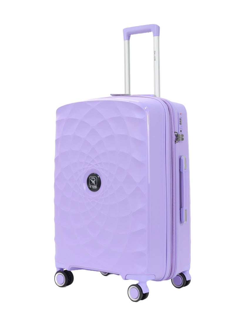Reflection Paris 24 Inch Lilac Suitcase Luggage Trolley Bag  with Durable and Lightweight PP Hardshell 3 Level Telescopic Handle 4 Quiet 360° Wheels and TSA Lock - Image 1