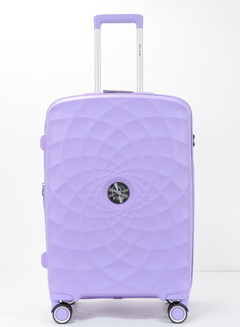 Reflection Paris 24 Inch Lilac Suitcase Luggage Trolley Bag  with Durable and Lightweight PP Hardshell 3 Level Telescopic Handle 4 Quiet 360° Wheels and TSA Lock - Image 2