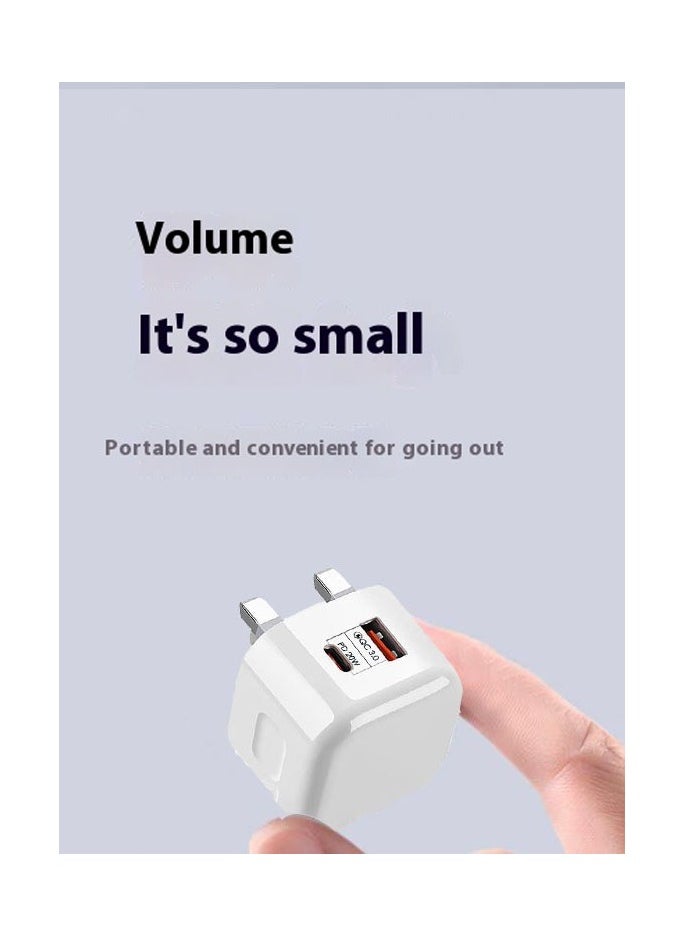 Generic - Adapter plug type c,20W Dual USB-C Fast Charger for iPhone  Android | PD Quick Charge 3.0 | Ultra-Compact Travel  Home Charging | Simultaneous Dual Port for Phone + Tablet | Premium White - Image 1