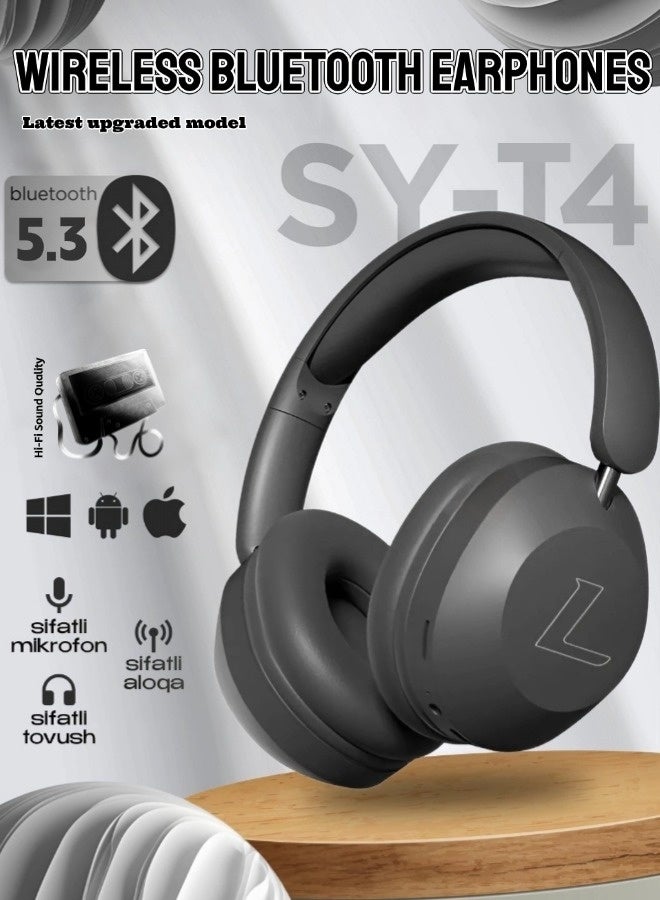 ShebSheb Bluetooth Headphones Over Ear, Long-lasting Battery Life Wireless Headphones with Microphone, Foldable Lightweight Headset, High-Definition Sound, HiFi Stereo Sound, Low Latency for Outdoor, Office, Cellphone, PC, etc. - Image 2