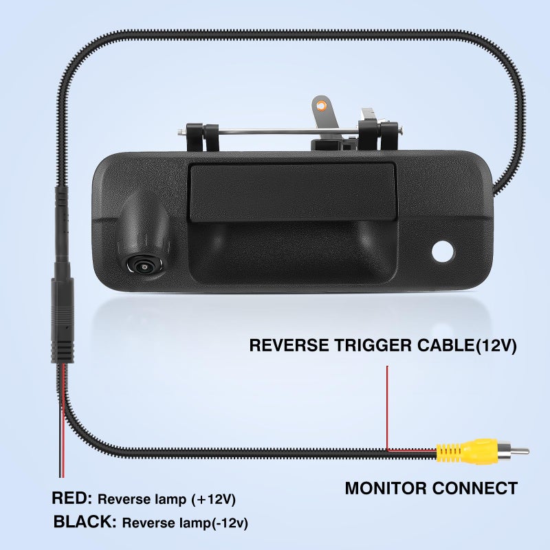 ACAUTO Tailgate Handle Backup Camera Fit for Toyota Tundra 2007-2013 Classic Tailgate Reversing Rear View Park Assist Camera RCA Plug Replaces 69090-0C051 86790-34011 86790-34030 - Image 5