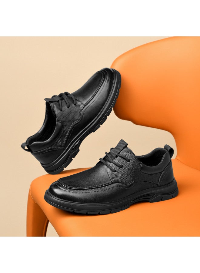 Septwolves Top Grain Leather】men's Business Casual Shoes Low Top Soft Sole Textured Leather Shoes Versatile Comfortable Derby Shoes - Image 5