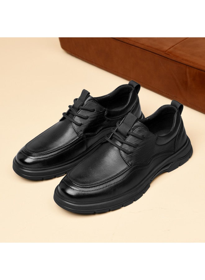 Septwolves Top Grain Leather】men's Business Casual Shoes Low Top Soft Sole Textured Leather Shoes Versatile Comfortable Derby Shoes - Image 4