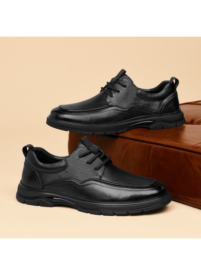 Septwolves Top Grain Leather】men's Business Casual Shoes Low Top Soft Sole Textured Leather Shoes Versatile Comfortable Derby Shoes - Image 2