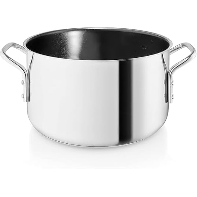 BS Eva Solo 11 L Stainless Steel Saucepan  Ceramic SlipLet NonStick Coating Durable Even Heat Distribution Dishwasher Safe Induction Compatible Stainless Steel Pot  36 L - Image 1