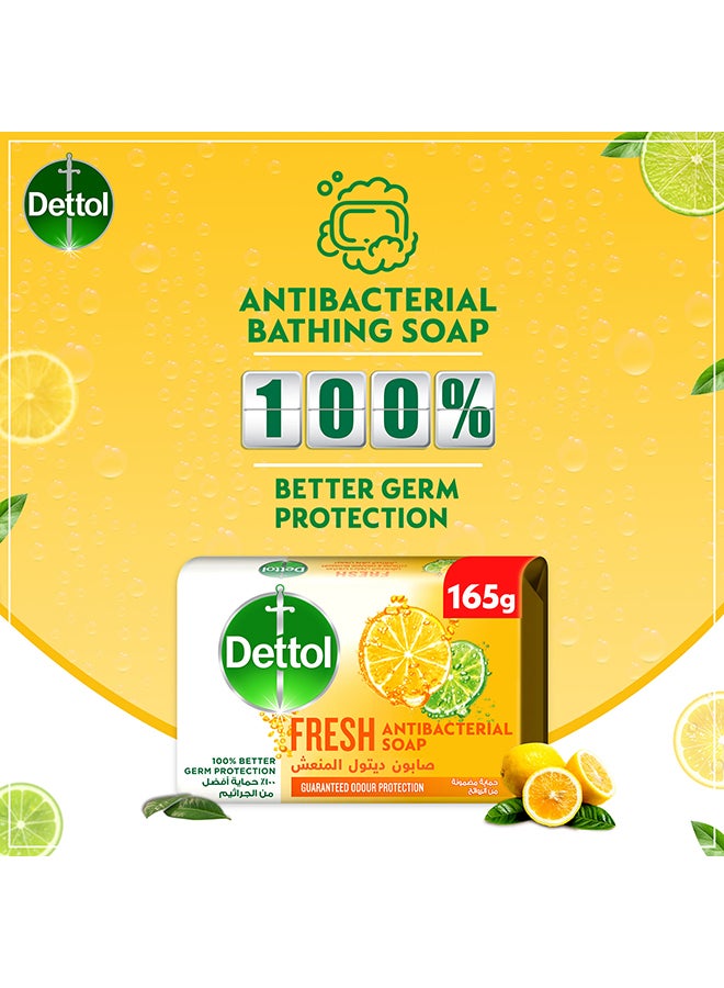 Dettol Fresh Anti-Bacterial Bathing Soap Bar, Citrus And Orange Blossom Fragrance 165grams - Image 4